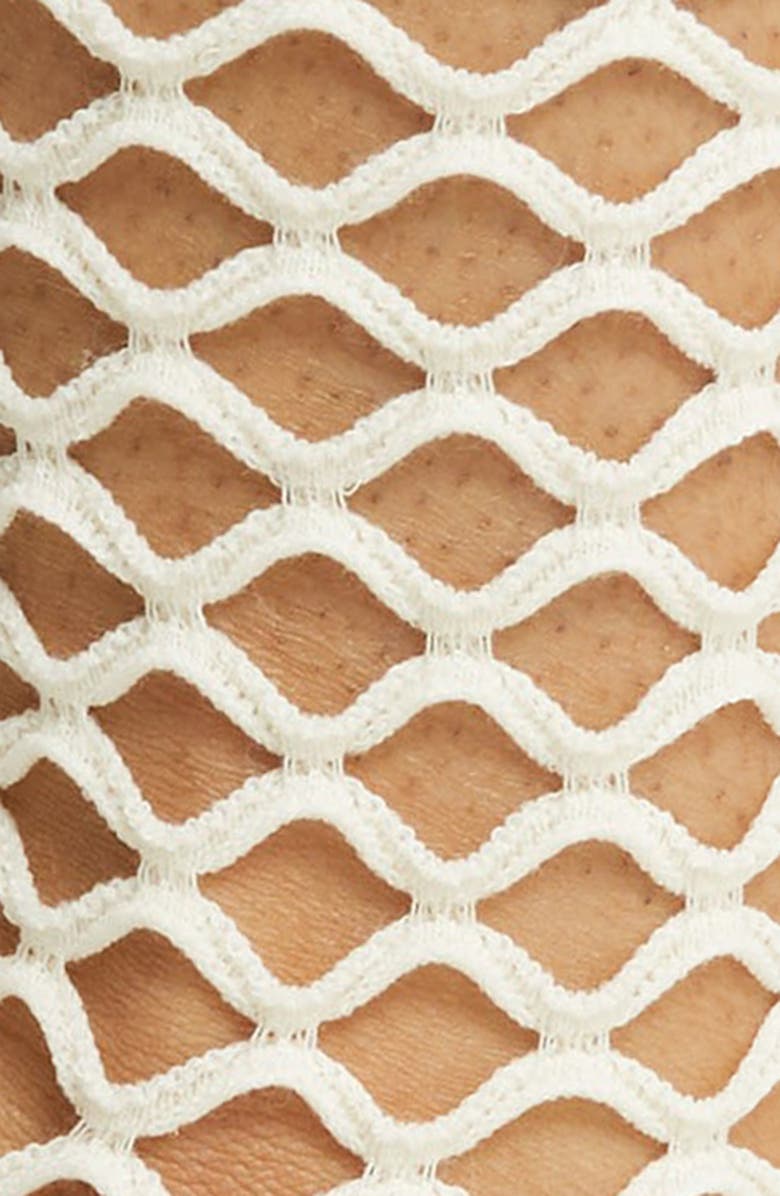 HIGH HEEL JUNGLE Hedge Fishnet Cotton Blend Crew Socks, Alternate, color, White