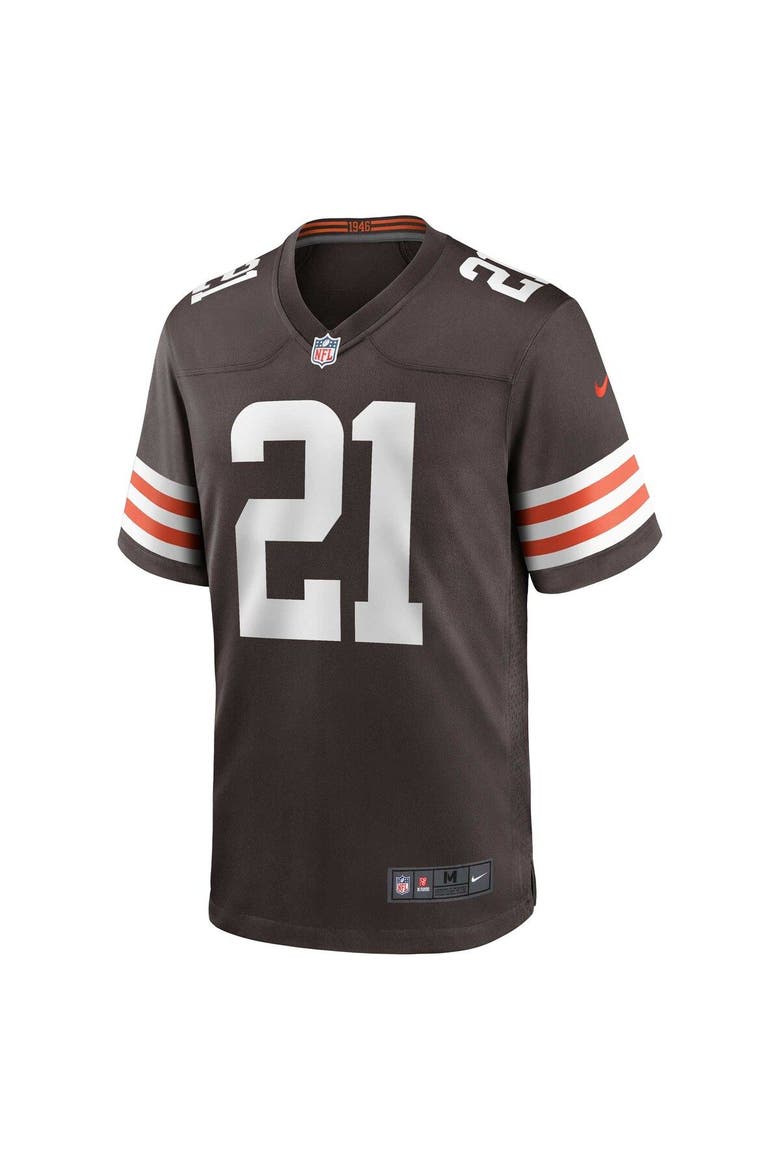 Men's Nike Denzel Ward Brown Cleveland Browns Game Jersey, Alternate, color, Brown