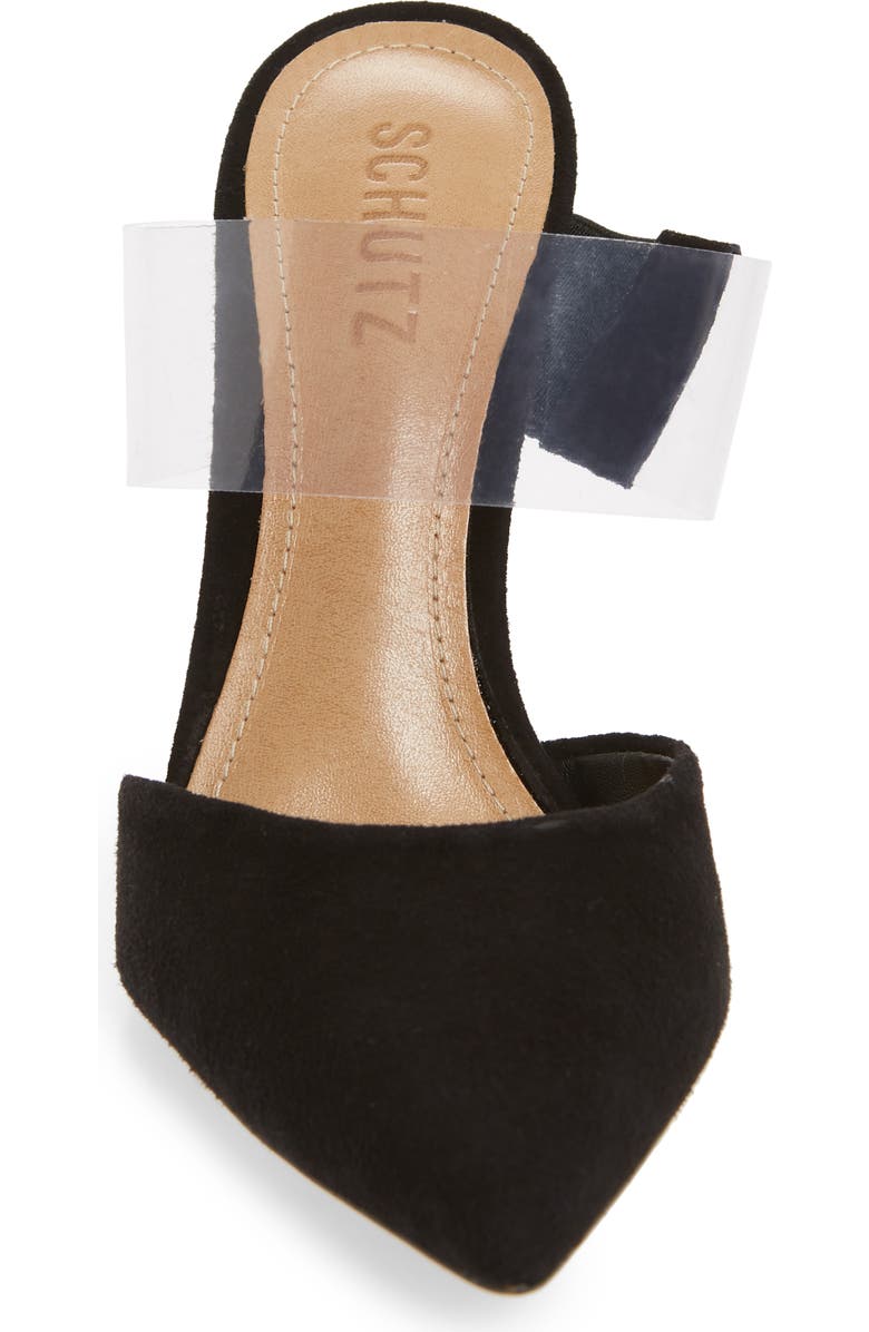 Schutz Sionne Clear Strap Pointed Toe Mule, Alternate, color,