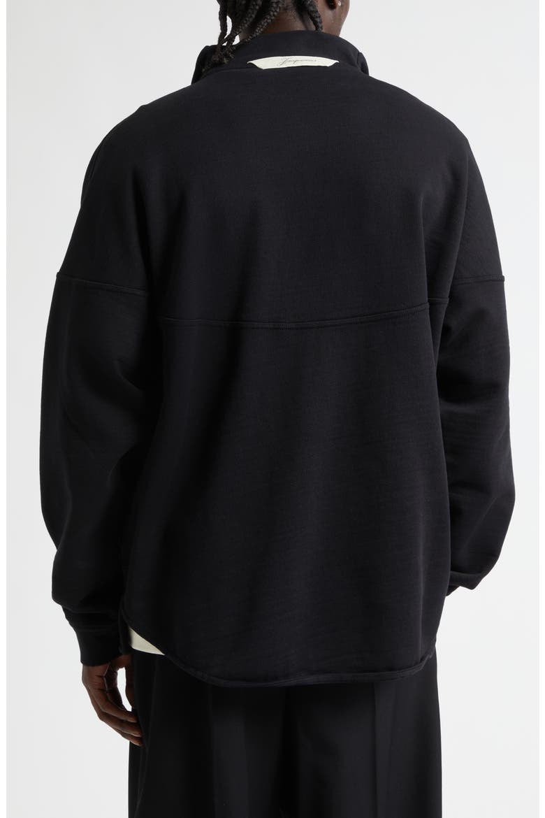 The Rond Carré Half Zip Sweatshirt, Alternate, color, BLACK