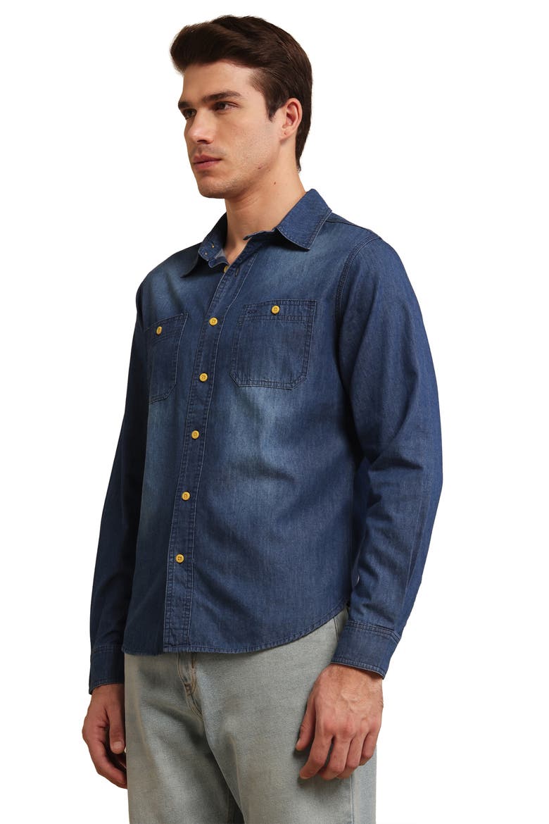 Men's Denim Shirt, Alternate, color, Dark Indigo