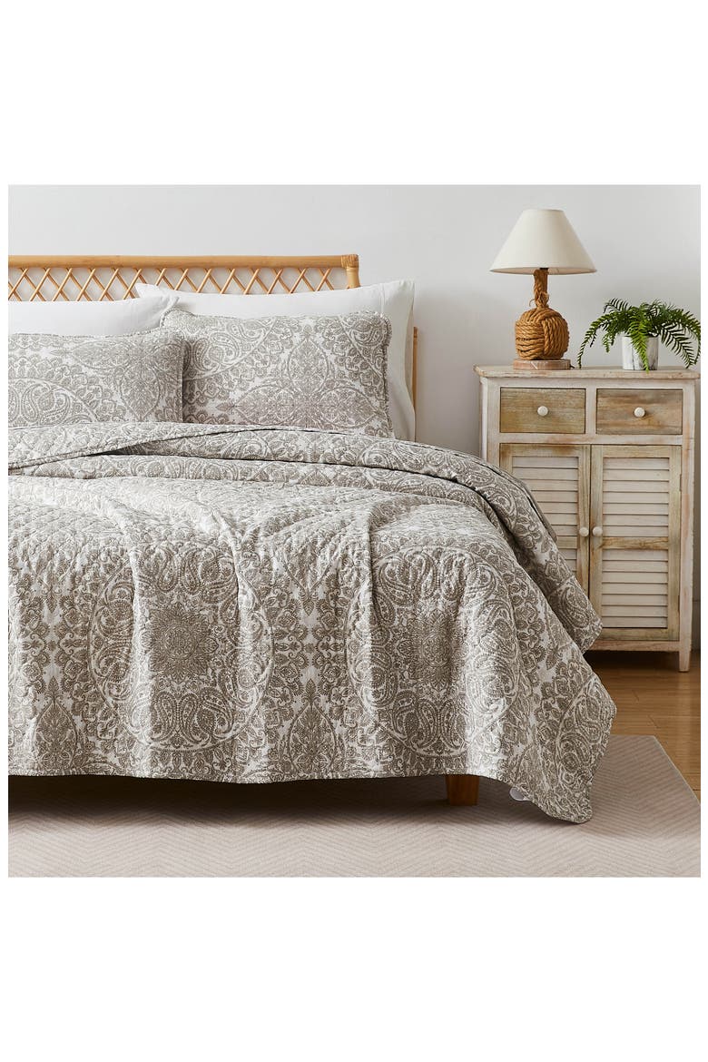 Ashanti Quilt & Sham Set, Alternate, color, BONE