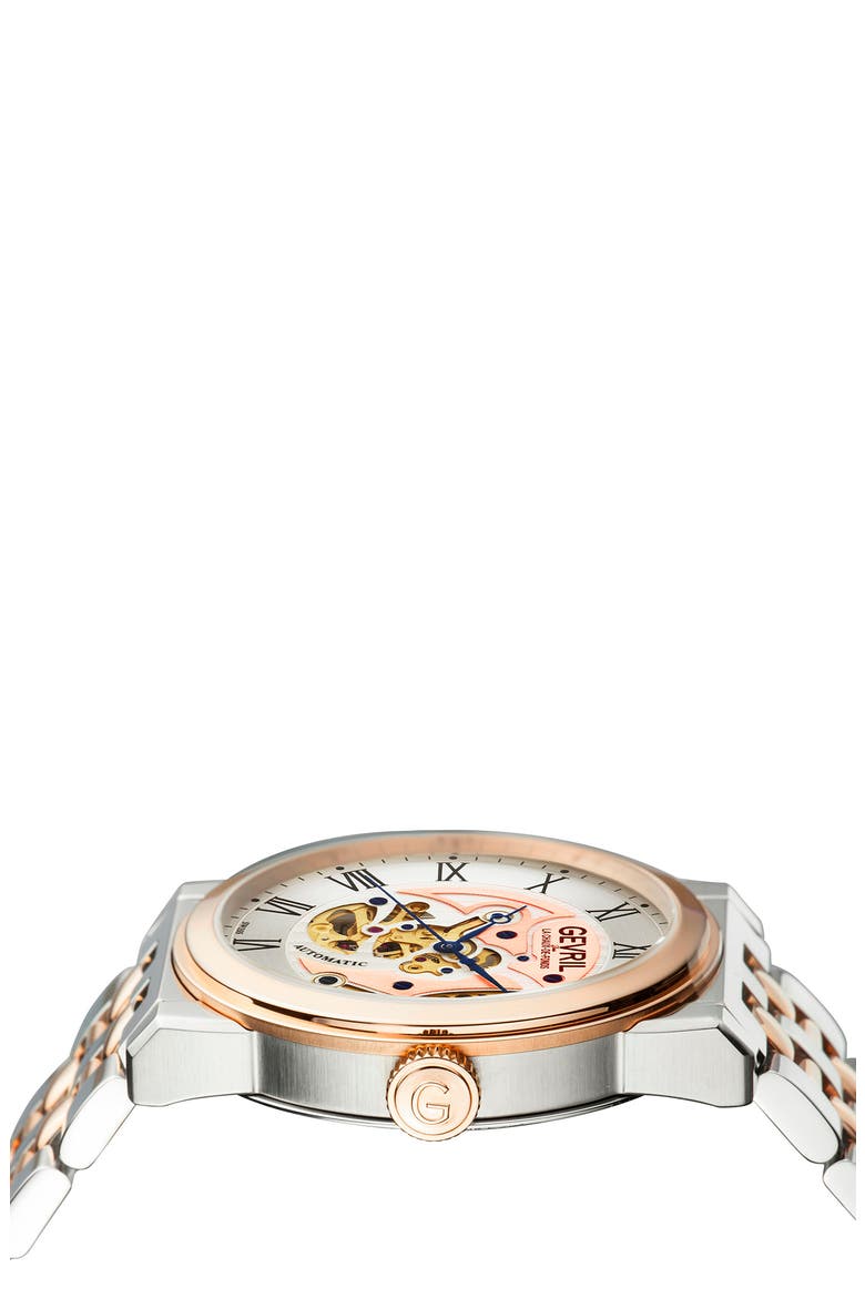 Men's Two-Tone Vanderbilt Bracelet Watch, 47mm, Alternate, color, BROWN