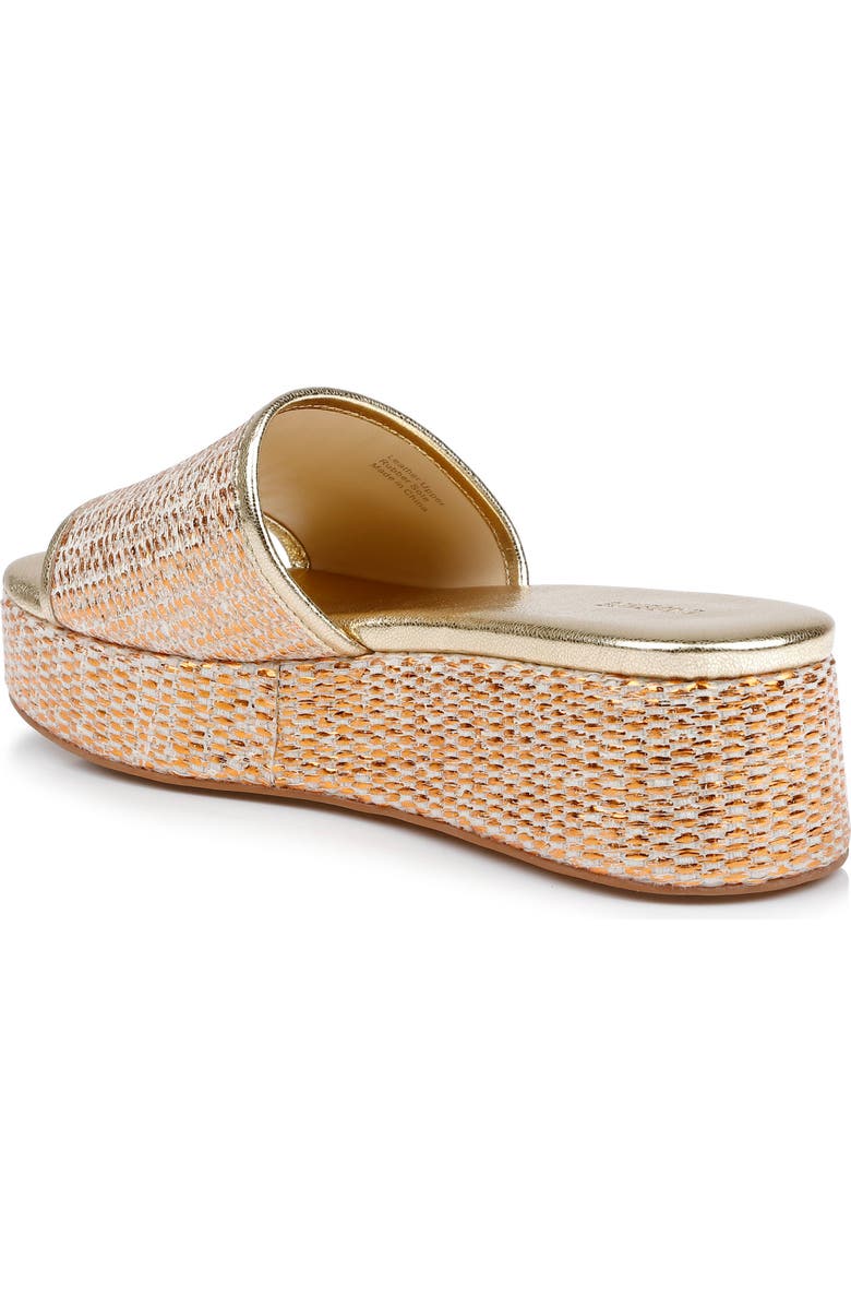 L'AGENCE Inaya Platform Sandal, Alternate, color, Gold Rafia