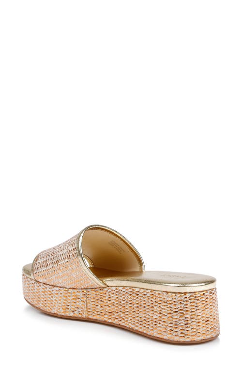 L Agence L'agence Inaya Platform Sandal In Gold Rafia