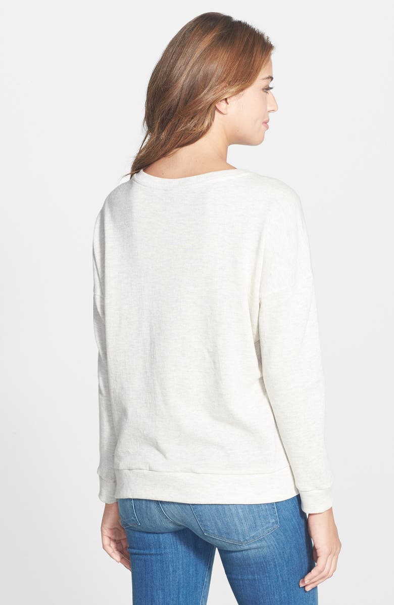 Bobeau Plaid Front Side Zip Sweatshirt, Alternate, color, 