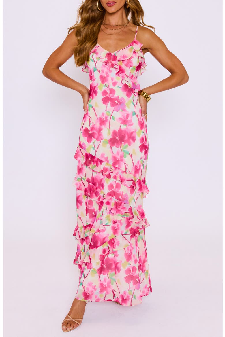 Sylvie Floral Print Sleeveless Maxi Dress, Main, color, PINK FLORAL