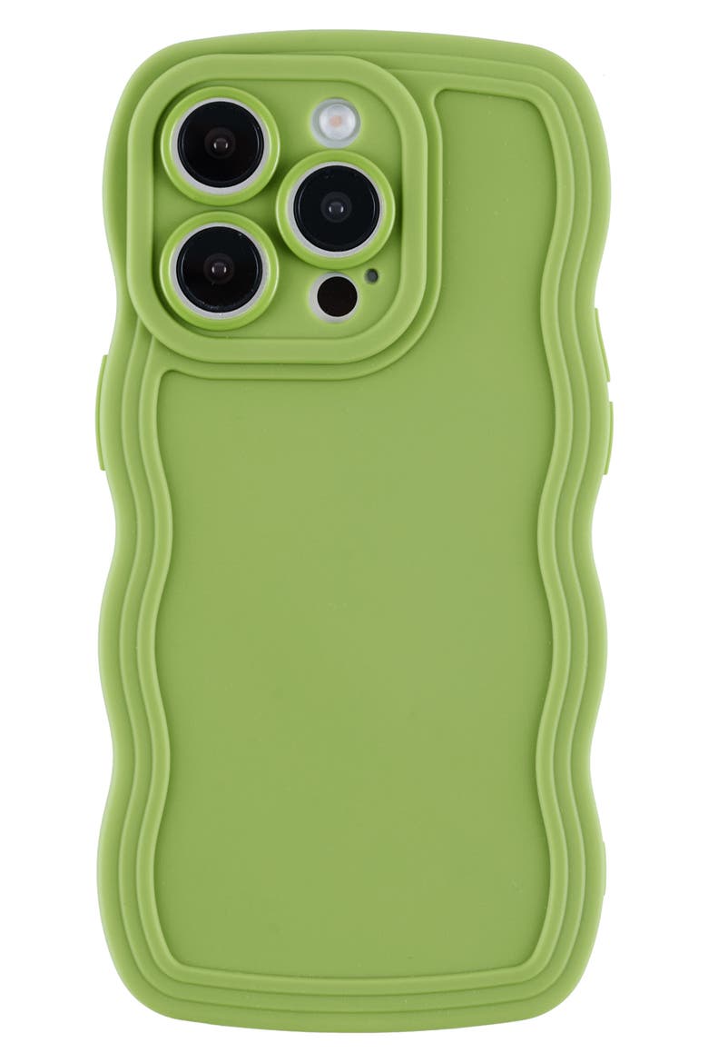Solid Wavy Bumper iPhone 14 Pro Case, Main, color, MATCHA GREEN