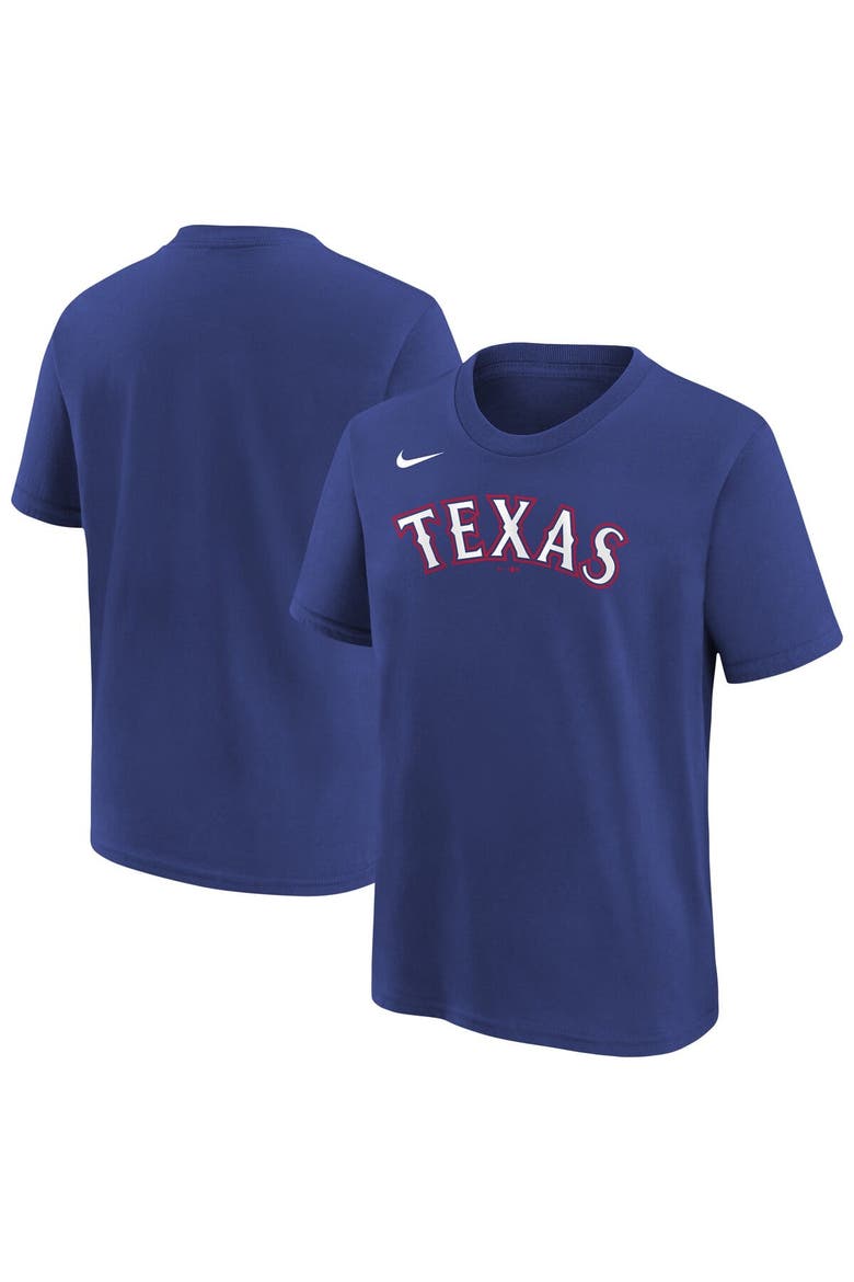 Youth Nike  Royal Texas Rangers Wordmark T-Shirt, Main, color, Royal