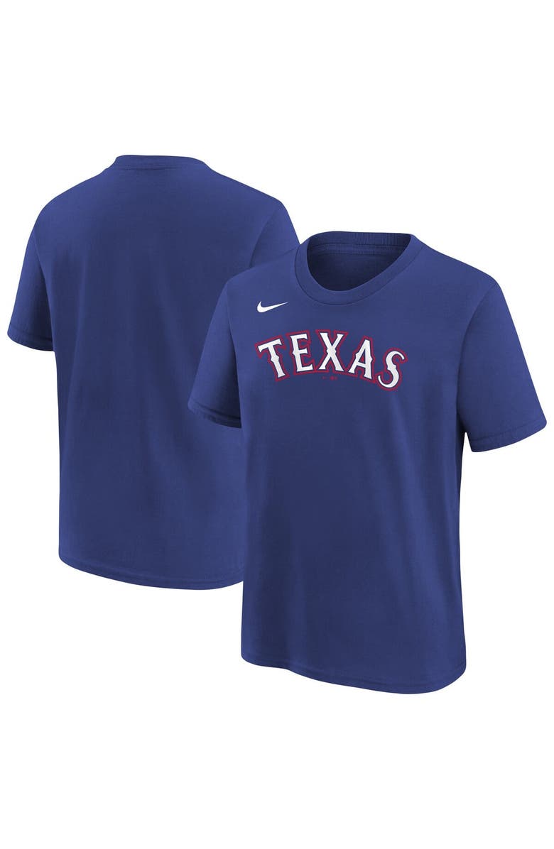 Nike Youth Nike Royal Texas Rangers Wordmark T-Shirt, Main, color, Royal