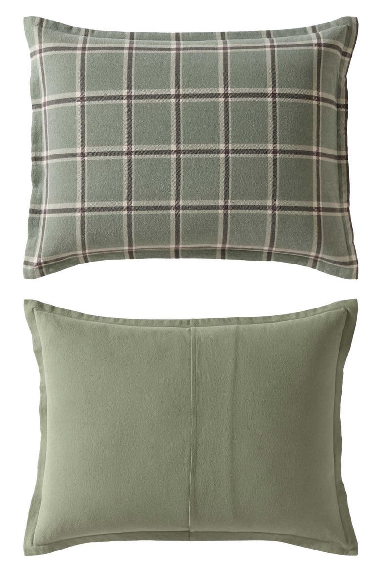 Alpine Plaid Reversible Flannel Comforter & Sham Set, Alternate, color, GREEN