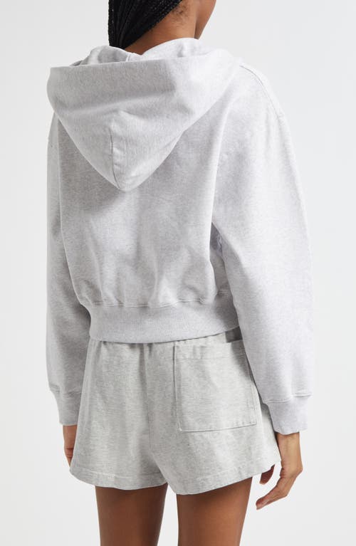Sporty And Rich Sporty & Rich Varsity Crest Crop Graphic Hoodie In Gray