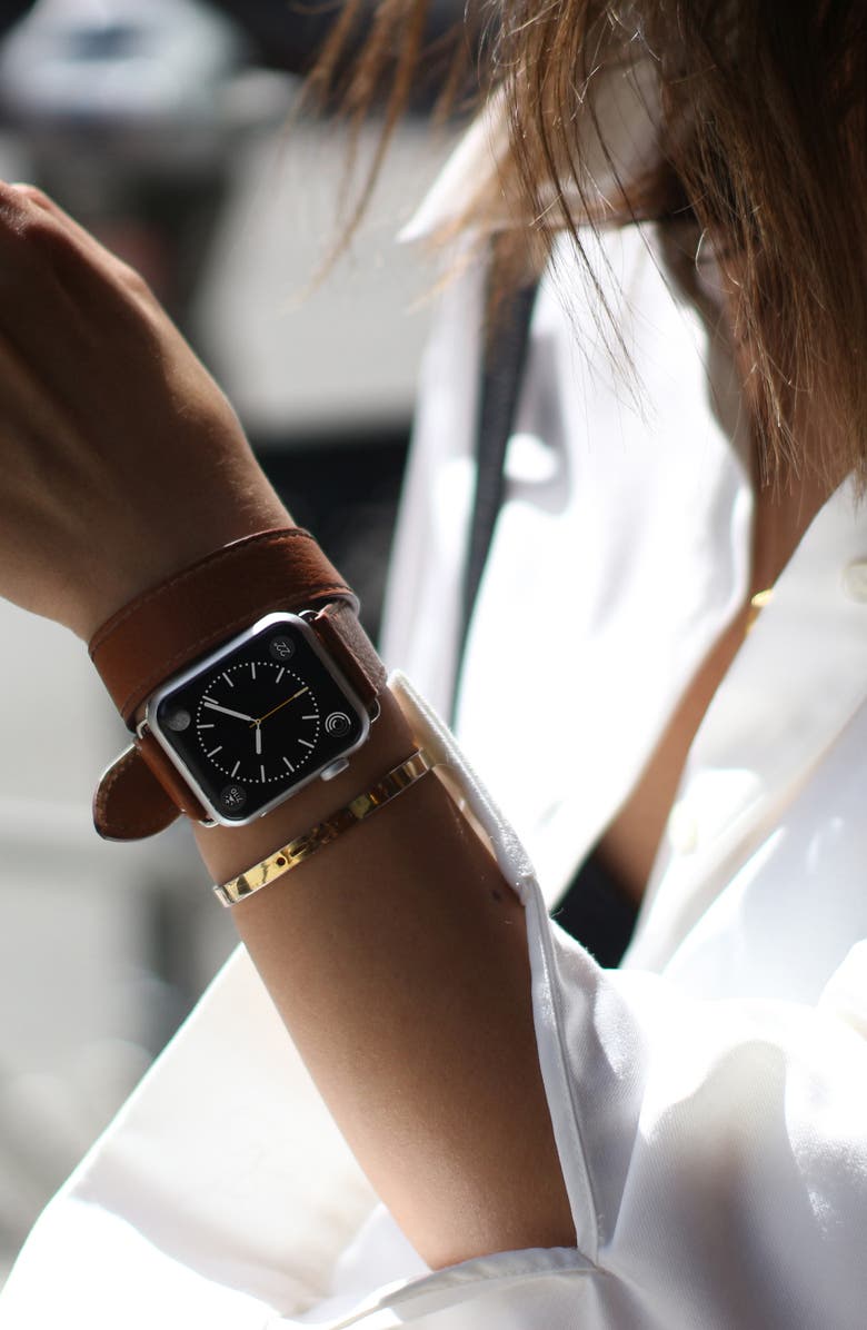 CASETiFY Double Tour Leather Apple Watch Strap, Alternate, color, 