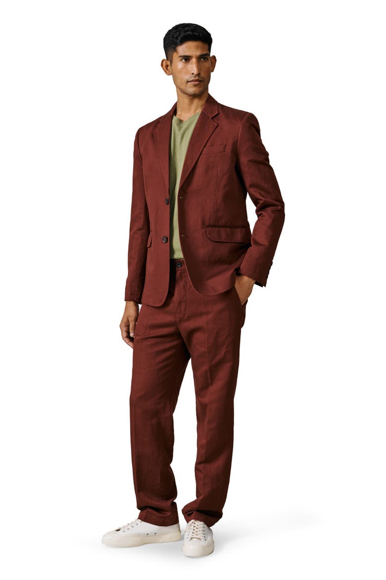 Pasmore Tailored Linen Blend Blazer, Alternate, color, Brown