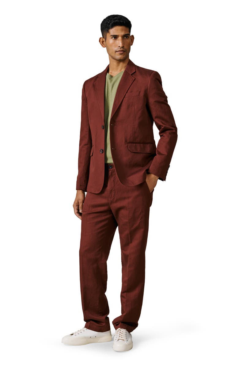 Aubin Pasmore Tailored Linen Blend Blazer, Alternate, color, Brown