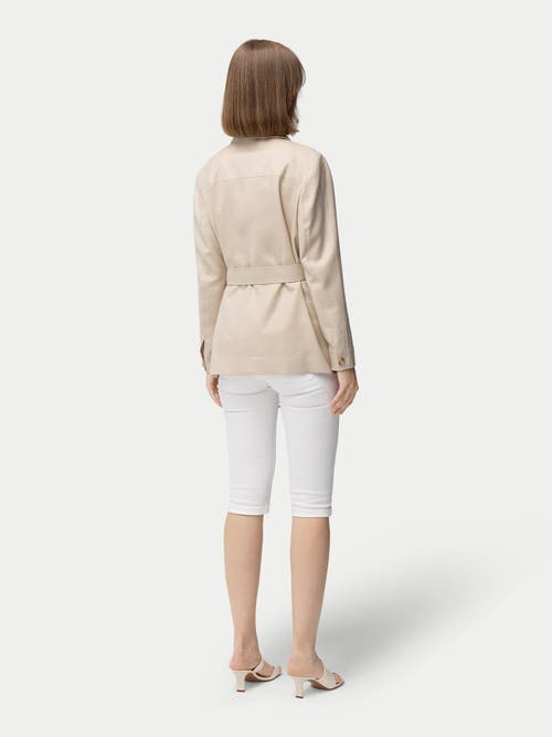 Gobi Mongolian Cashmere Belted Cashmere Safari Jacket In Warm Grey