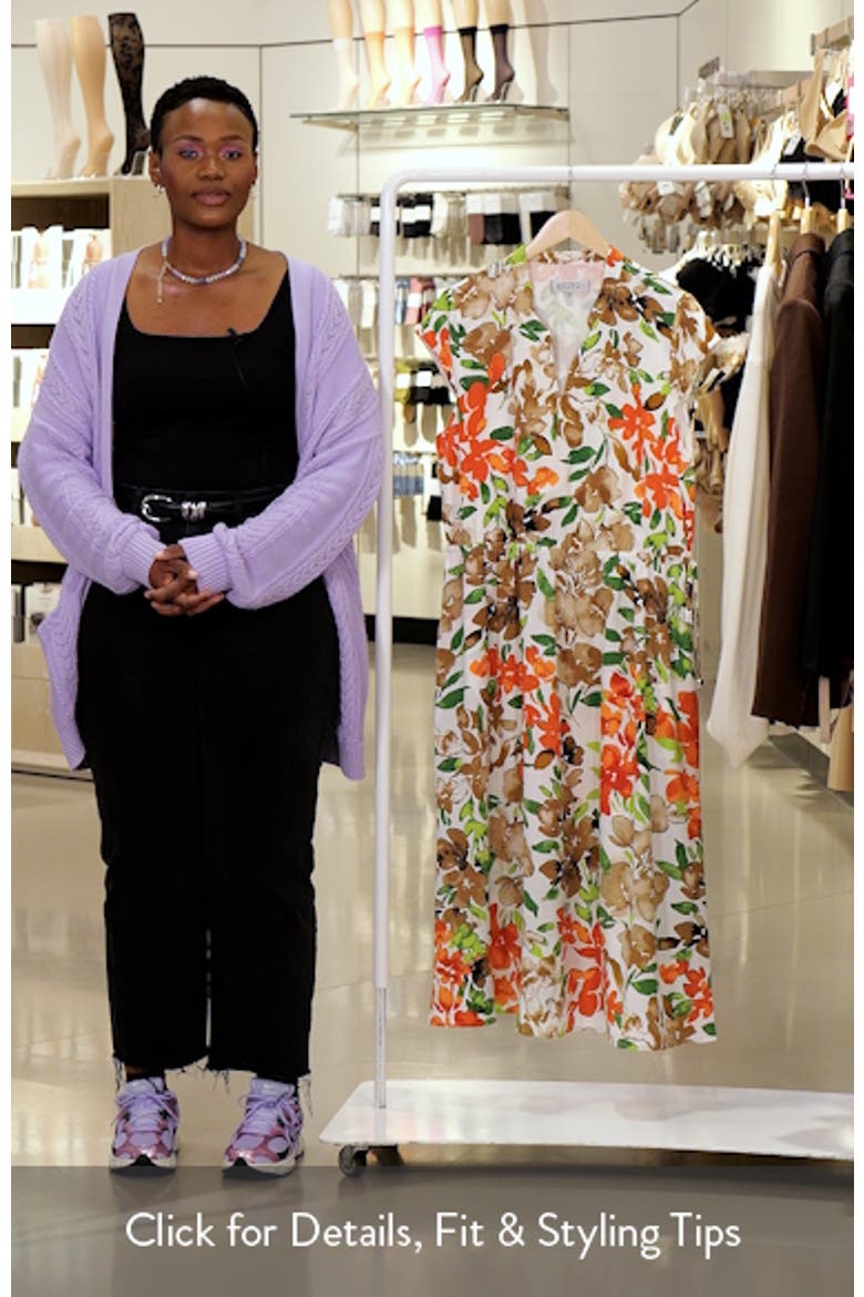 Floral Print Drawstring Midi Dress video