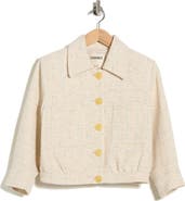 L'AGENCE Jia Sequin Embellished Tweed Crop Jacket