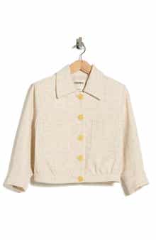 L'AGENCE Jia Sequin Embellished Tweed Crop Jacket