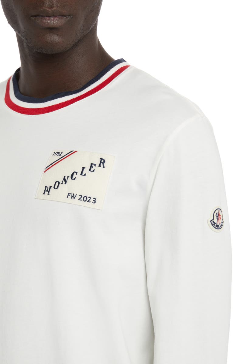 Moncler Embroidered Logo Patch Long Sleeve T-Shirt, Alternate, color,