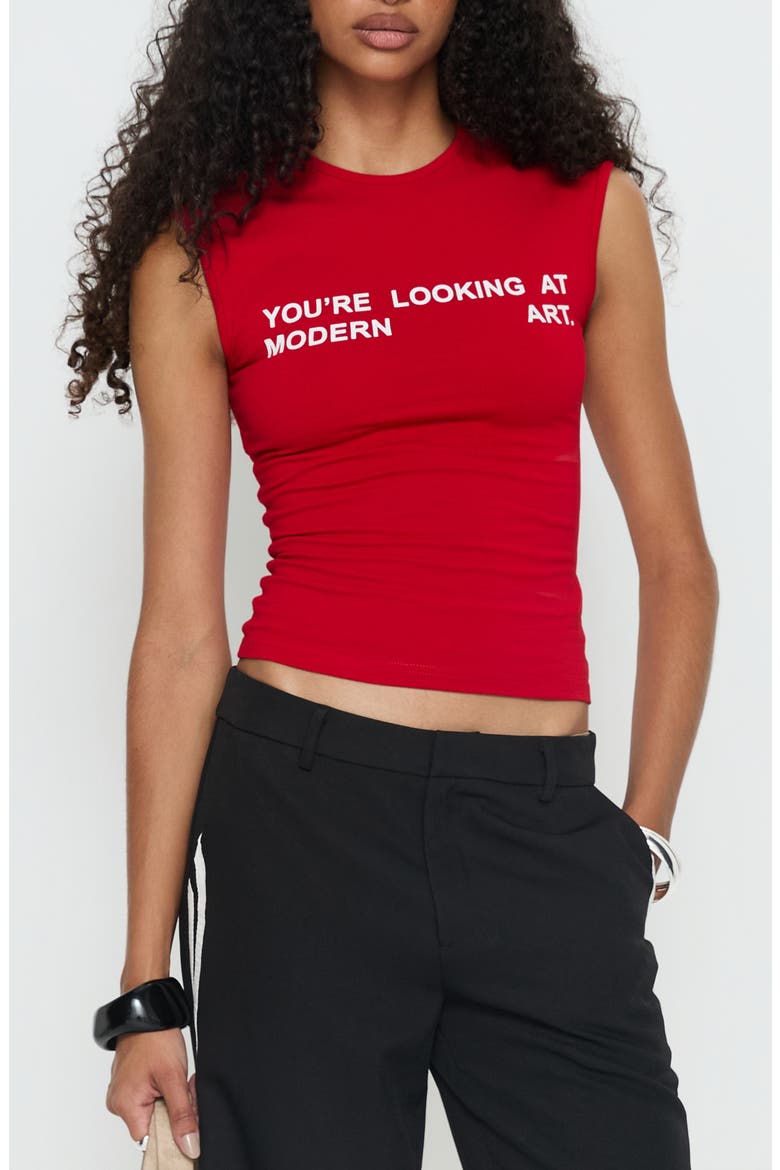 Modern Art Graphic Baby Tee, Main, color, RED