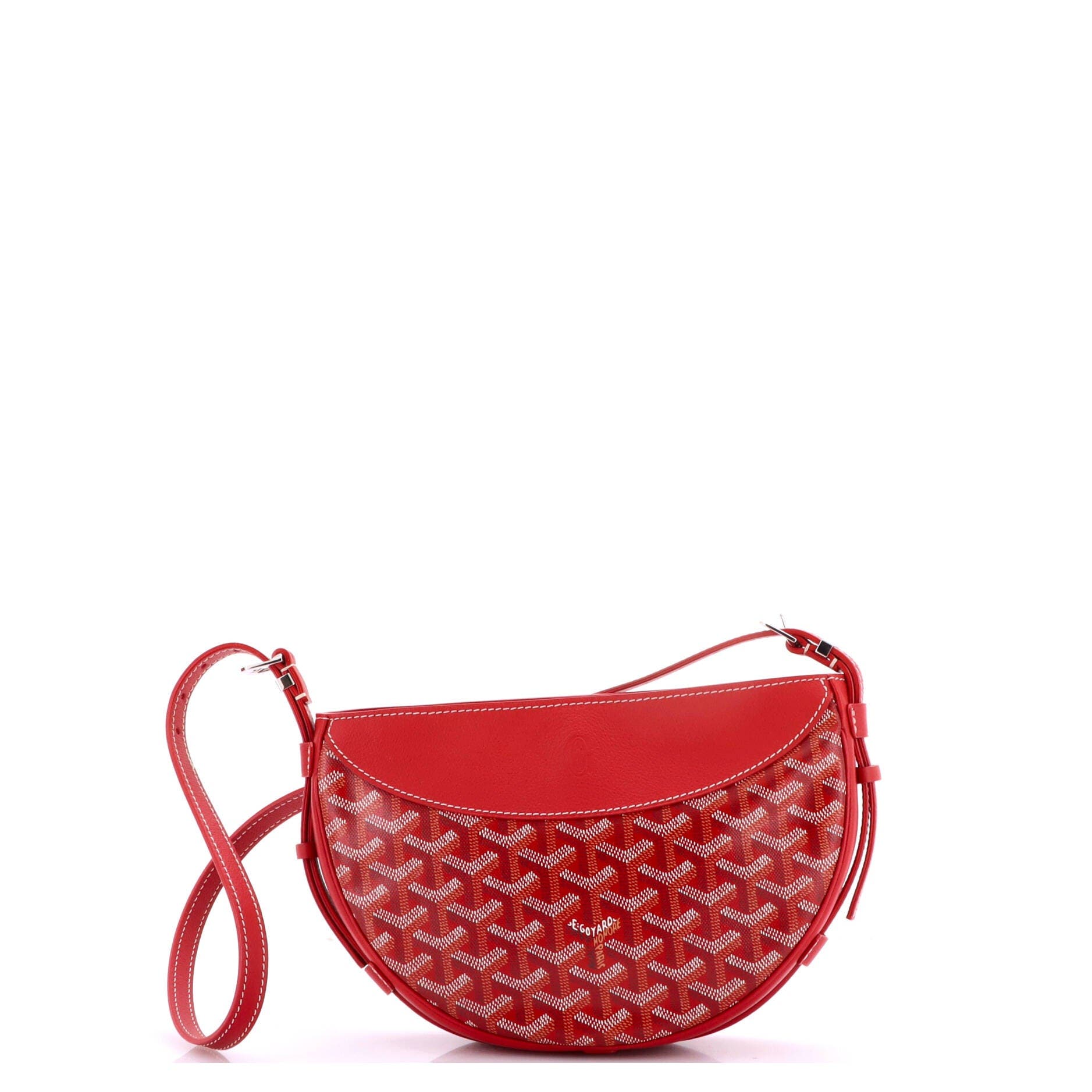 Hirondelle Shoulder Bag Coated Canvas and Leather, Main, color, Red