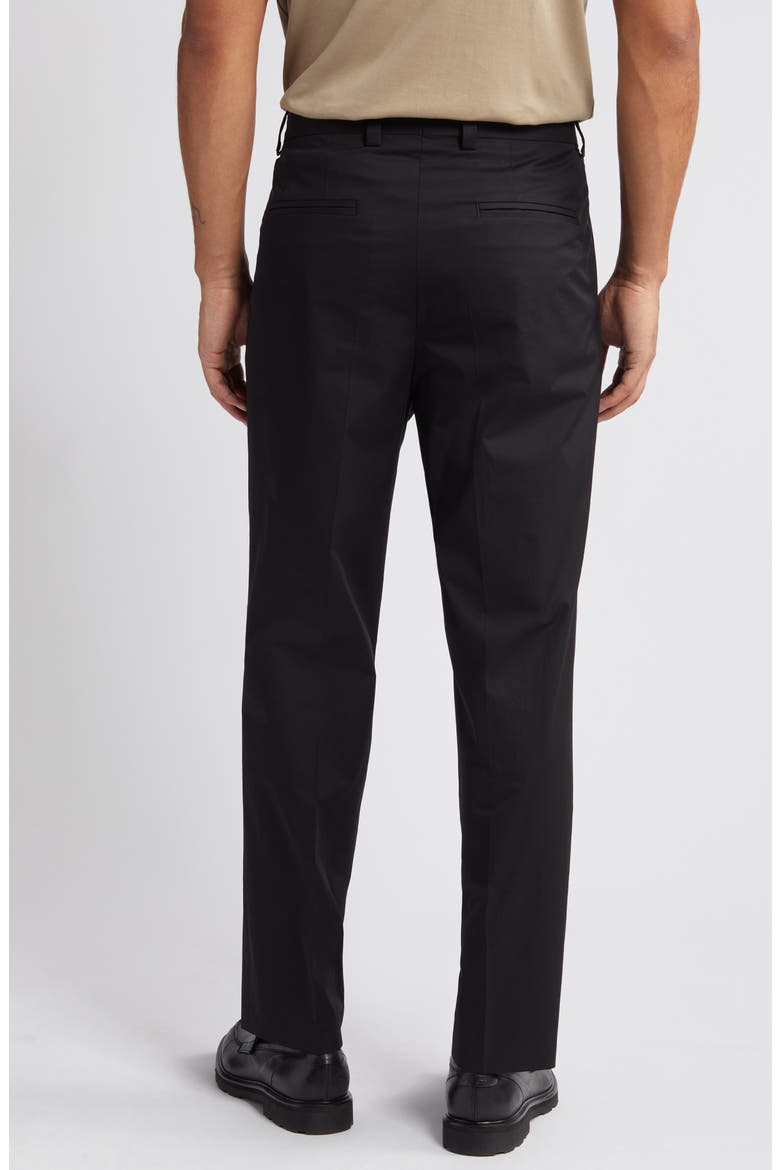 Theodor Pleated Stretch Cotton Pants, Alternate, color, BLACK