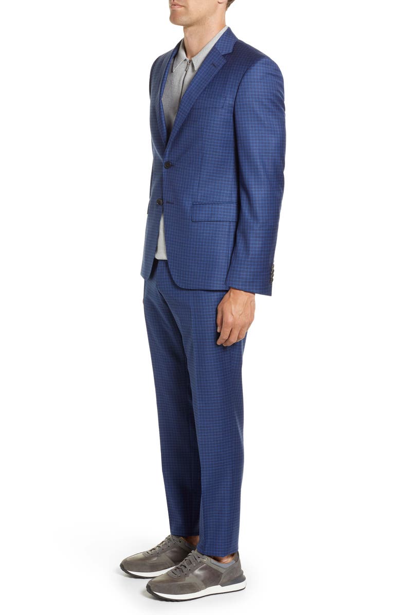 BOSS Huge Fit Plaid Wool Suit, Alternate, color,