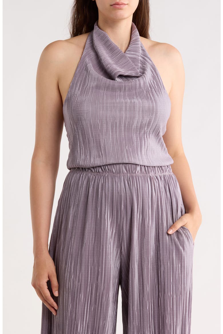 Plisse Halter Top, Main, color, DARK MAUVE