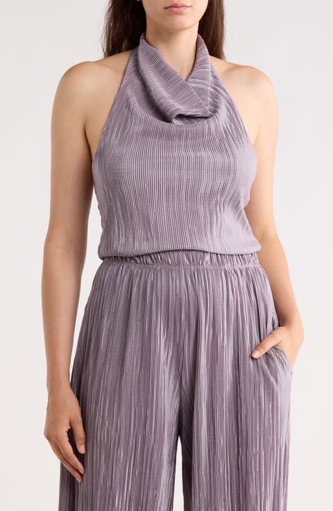 Plisse Halter Top