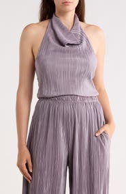 Renee C Plisse Halter Top