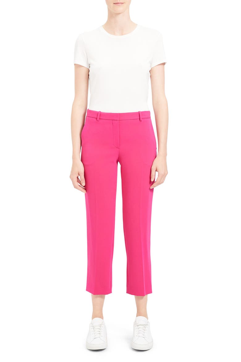 Tailored Ankle Trousers, Alternate, color, MAGENTA