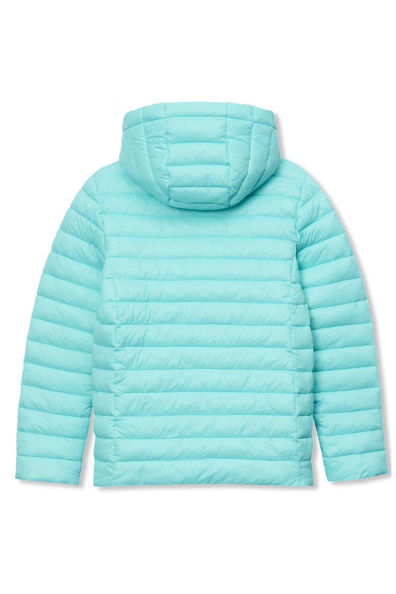 Kids ThermoPlume Packable Hooded Jacket, Alternate, color, Aqua Splash