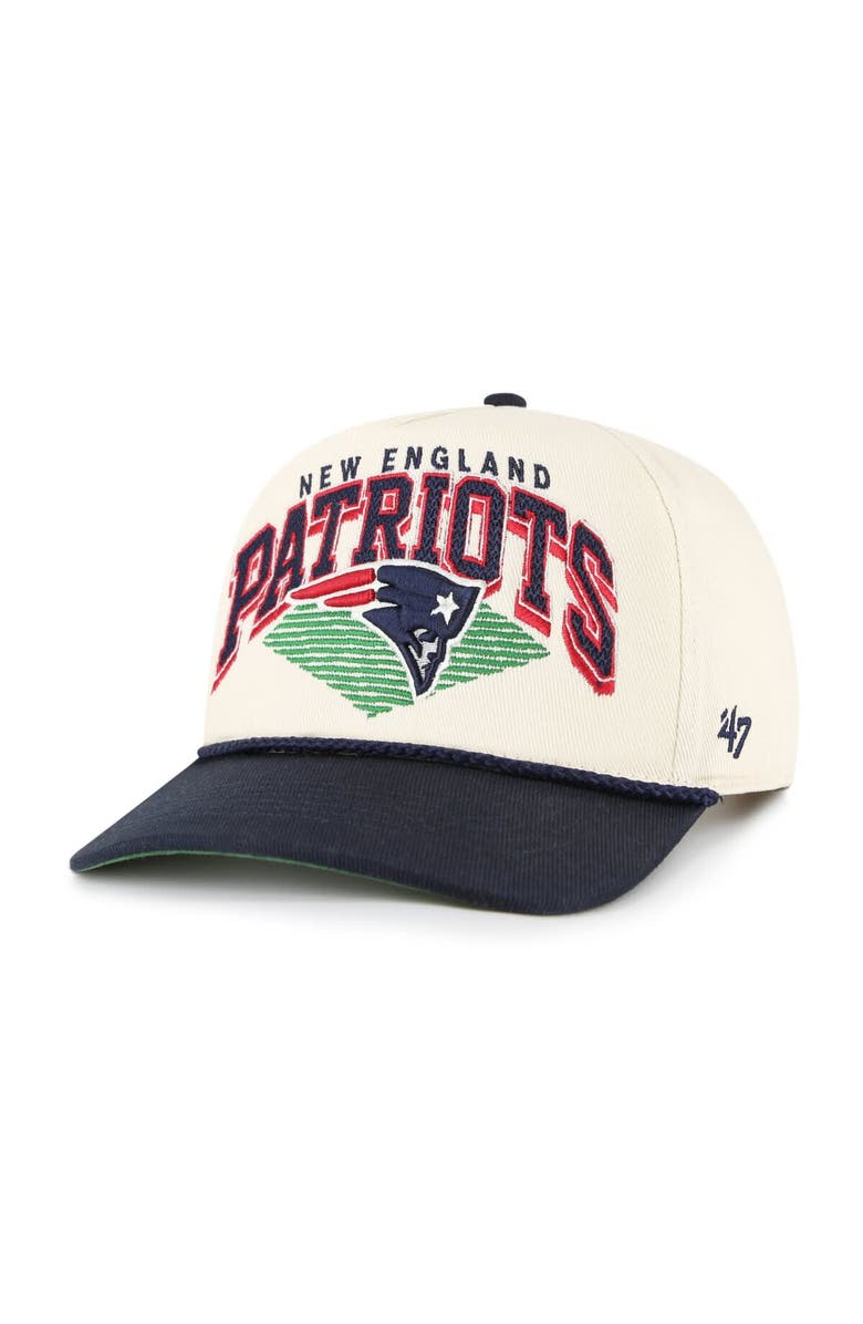 '47 Men's '47 Cream New England Patriots Pomona Rope Hitch Adjustable Hat, Main, color,