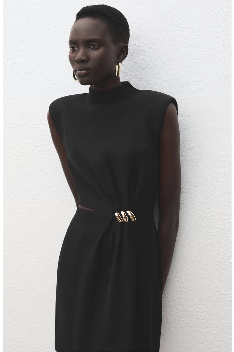 Hardware Detail Dress, Alternate, color, BLACK