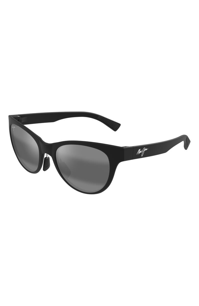 Maui Jim Hulahe 52mm PolarizedPlus2<sup>®</sup> Wrap Sunglasses, Alternate, color, Black