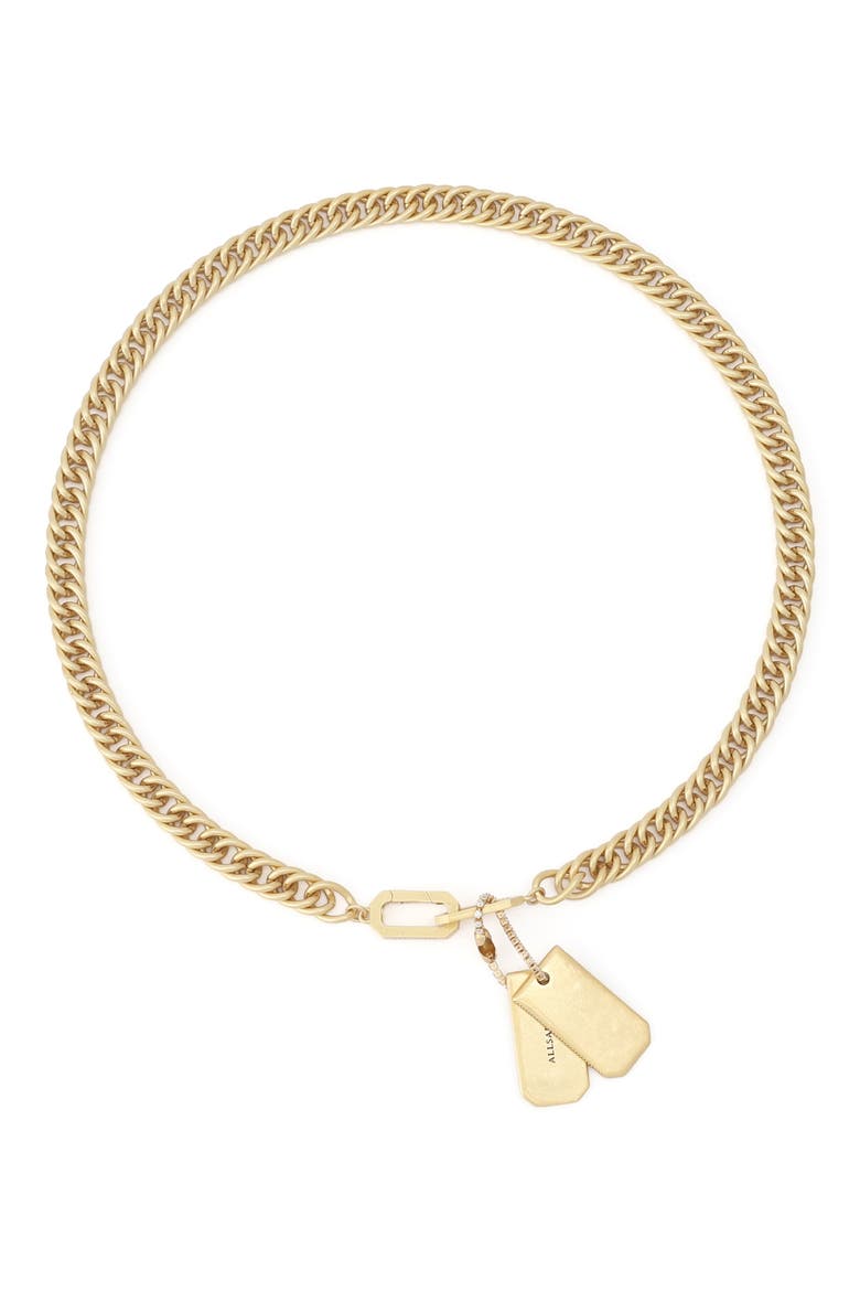 Dog Tag Link Chain Pendant Necklace, Alternate, color, VINTAGE GOLD