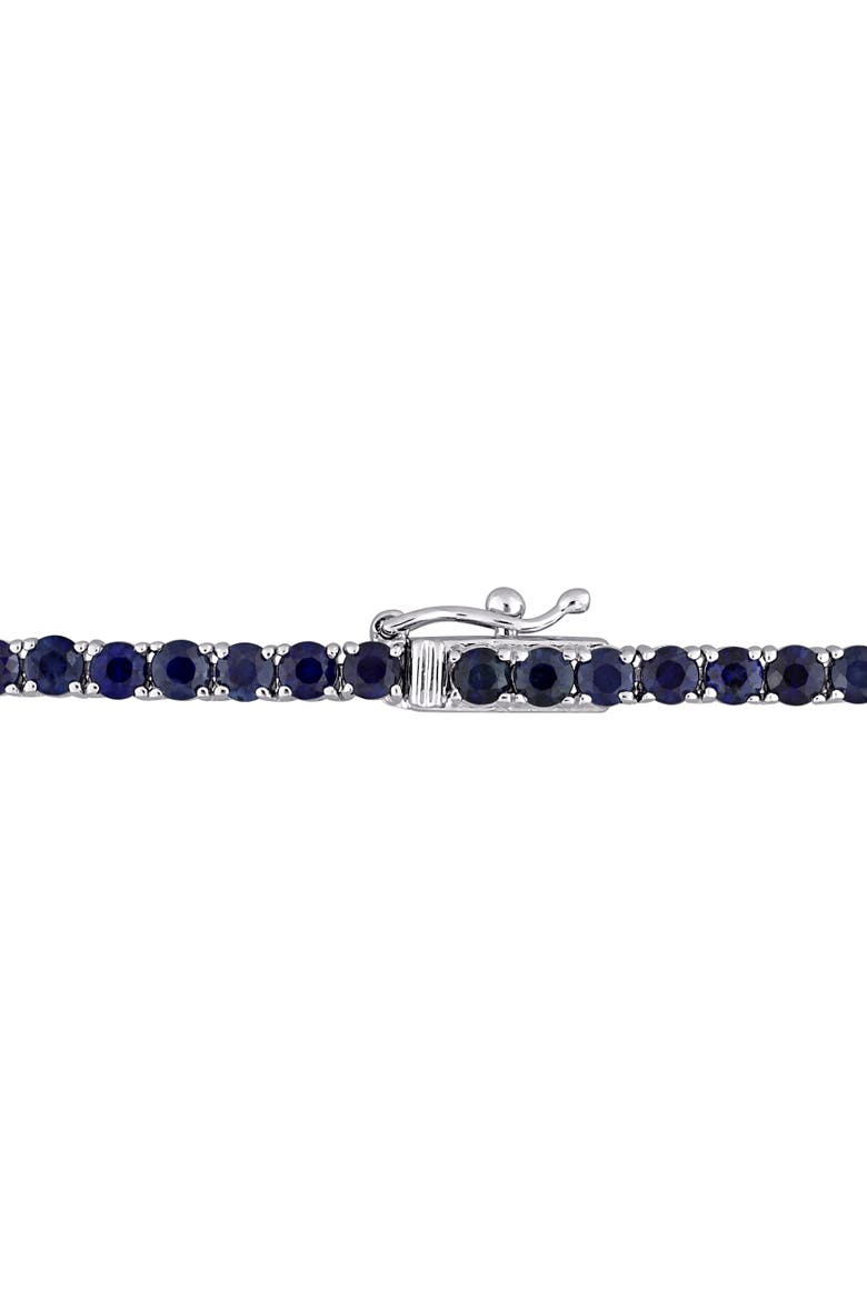 Gemstone Tennis Necklace 14k Gold, Alternate, color, Blue Sapphire
