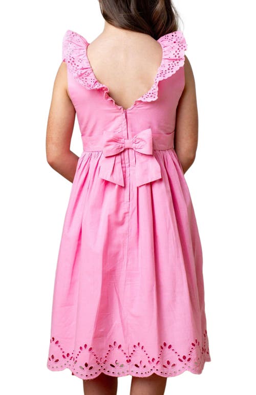 Hope & Henry Girls' Organic Ruffle Collar Party Dress, Toddler In Classic Pink
