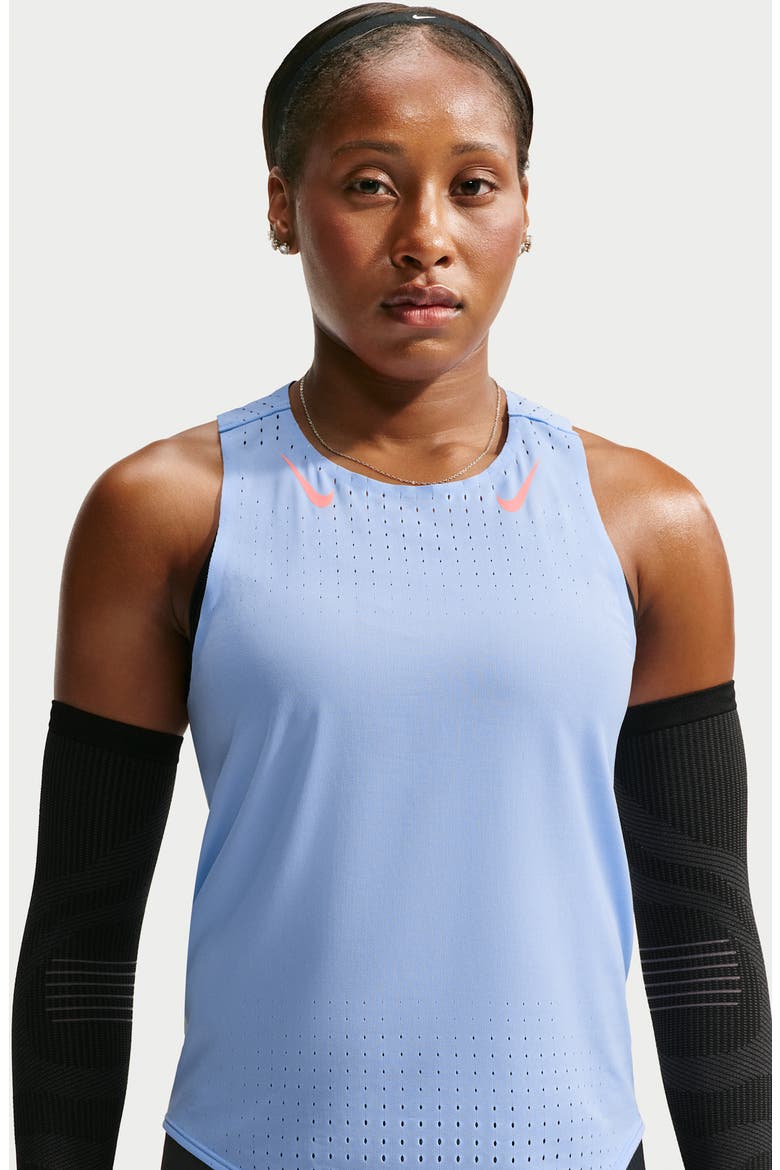 AeroSwift Dri-FIT ADV Running Singlet, Alternate, color, ALUMINUM/ ATOMIC PINK