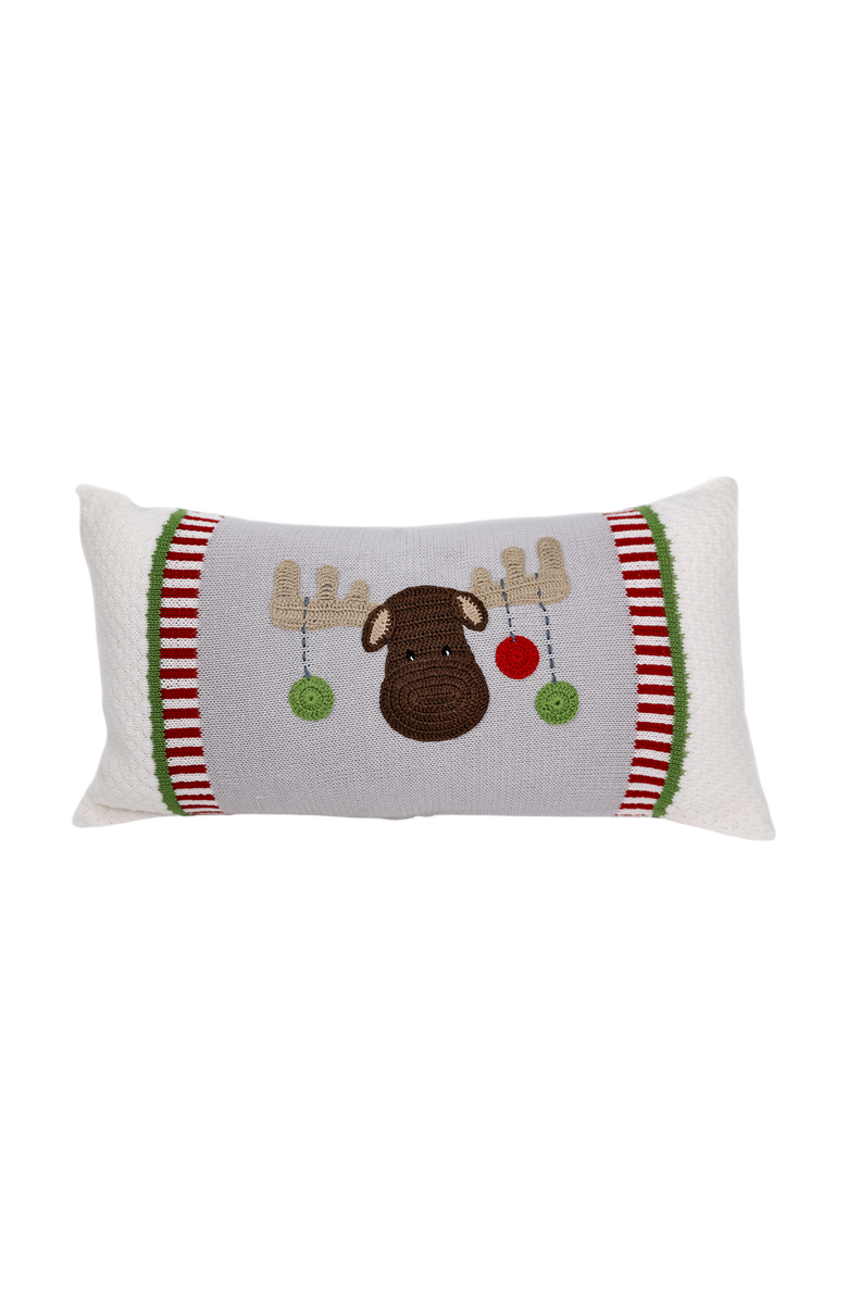 Melange Collection Moose Lumbar Pillow, Main, color, Grey