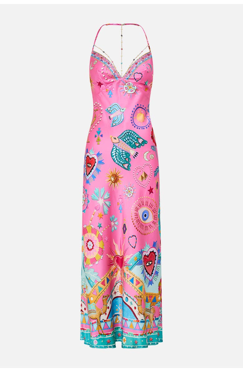 Camilla CHAIN DETAIL SLIP DRESS RAINBOW ROADS, Alternate, color, 