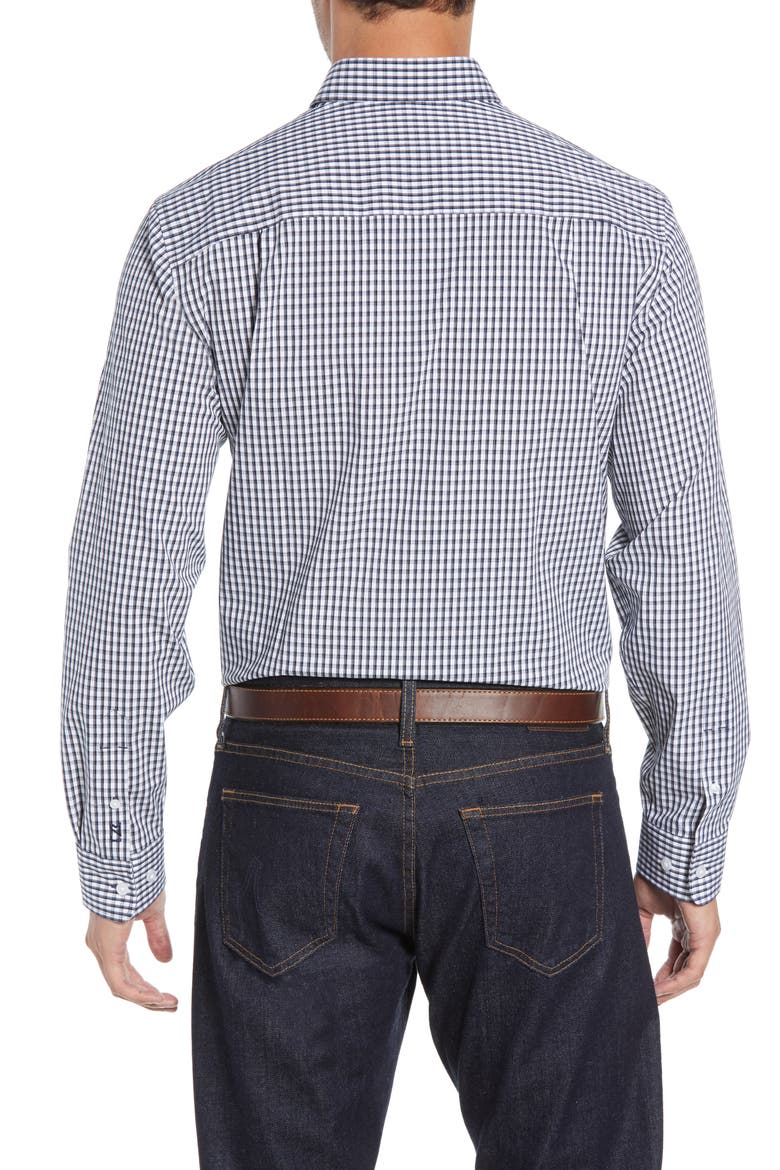 Cotton Blend Gingham Shirt, Alternate, color, LIBERTY NAVY