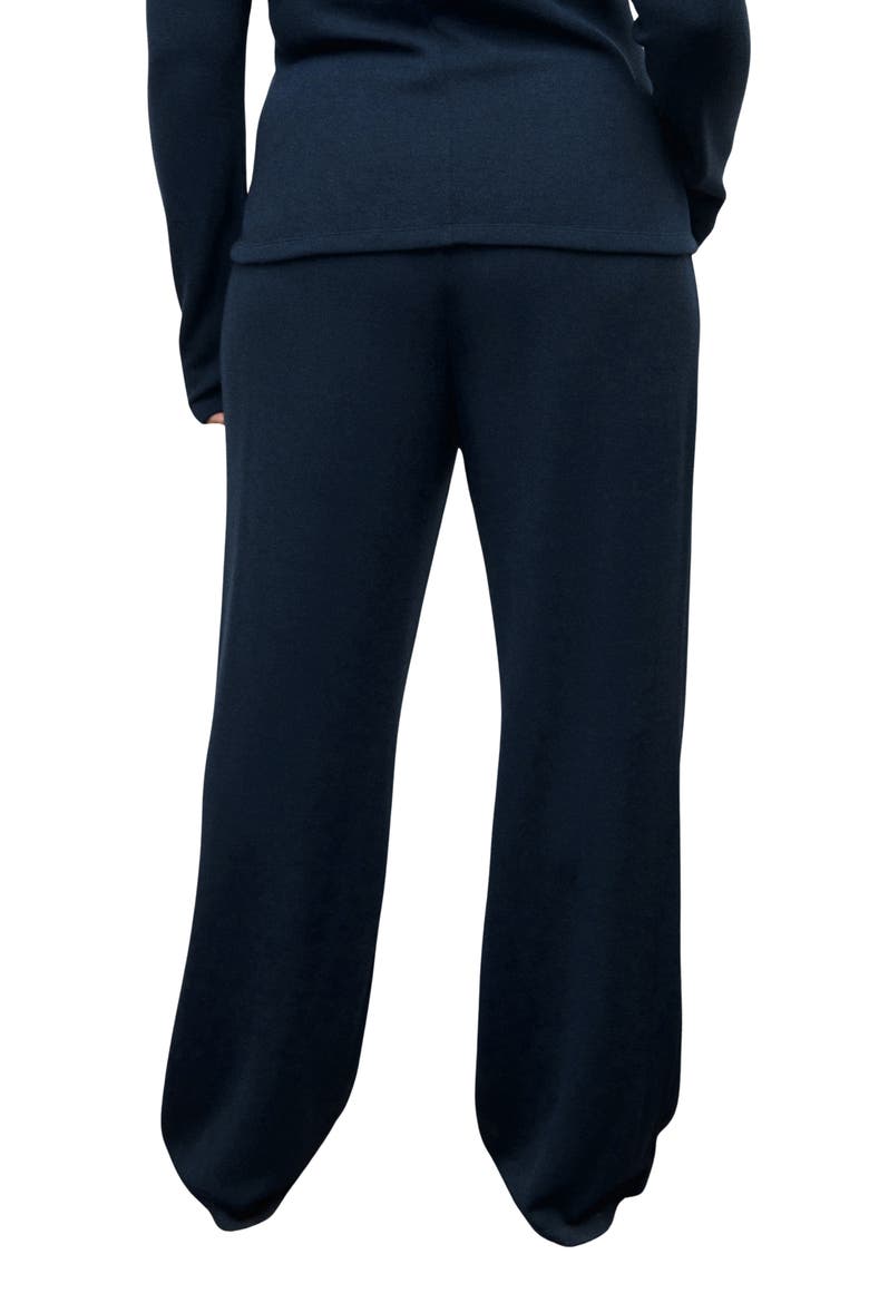 Elastic Waist Straight Leg Knit Pants, Alternate, color, NAVY