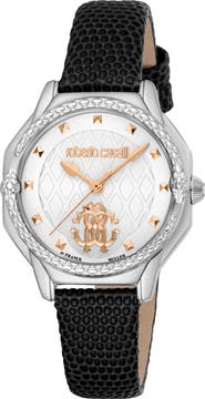 Roberto Cavalli by Franck Muller Leather Strap Watch, 32mm