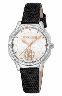 Roberto Cavalli by Franck Muller Leather Strap Watch, 32mm