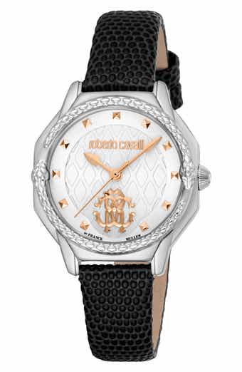 Roberto Cavalli by Franck Muller Leather Strap Watch, 32mm