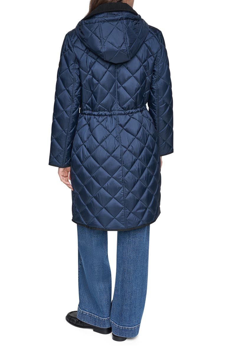 Diamond Quilted Coat, Alternate, color, DARK NAVY
