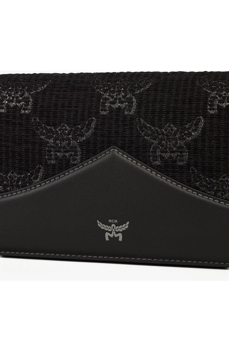 MCM Diamond Clutch in Lauretos Lurex Jacquard, Alternate, color, Black