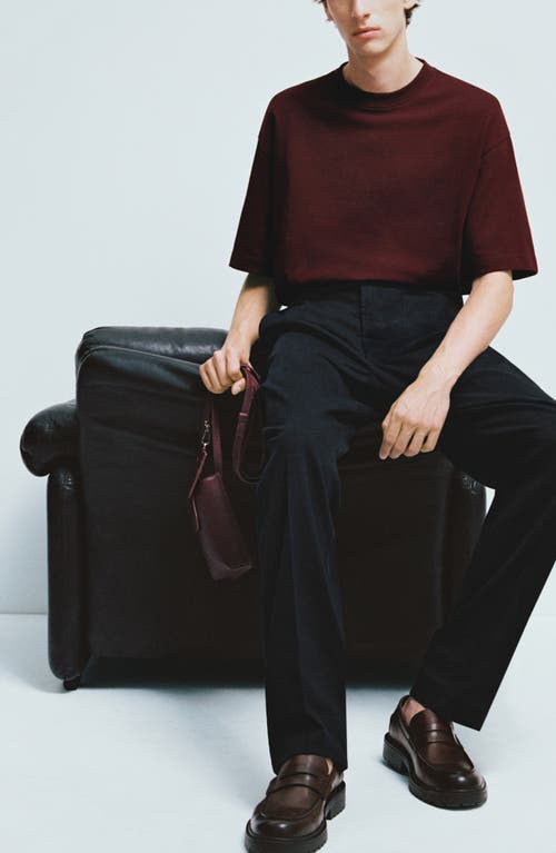 Mango Regular Fit Dress Pants In Dark Navy